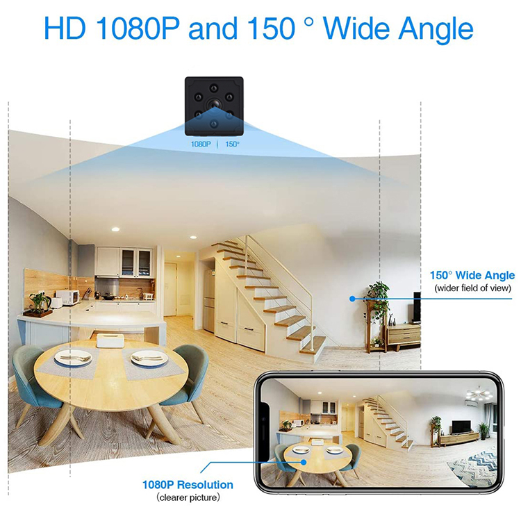 Built in 1000Mah Battery micro camera Motion Detection Wifi Video ...