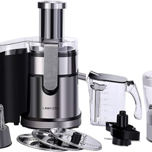8-In-1 Electric Stainless Steel & Glass 5-Speed Food Processor, Blender & Juicer