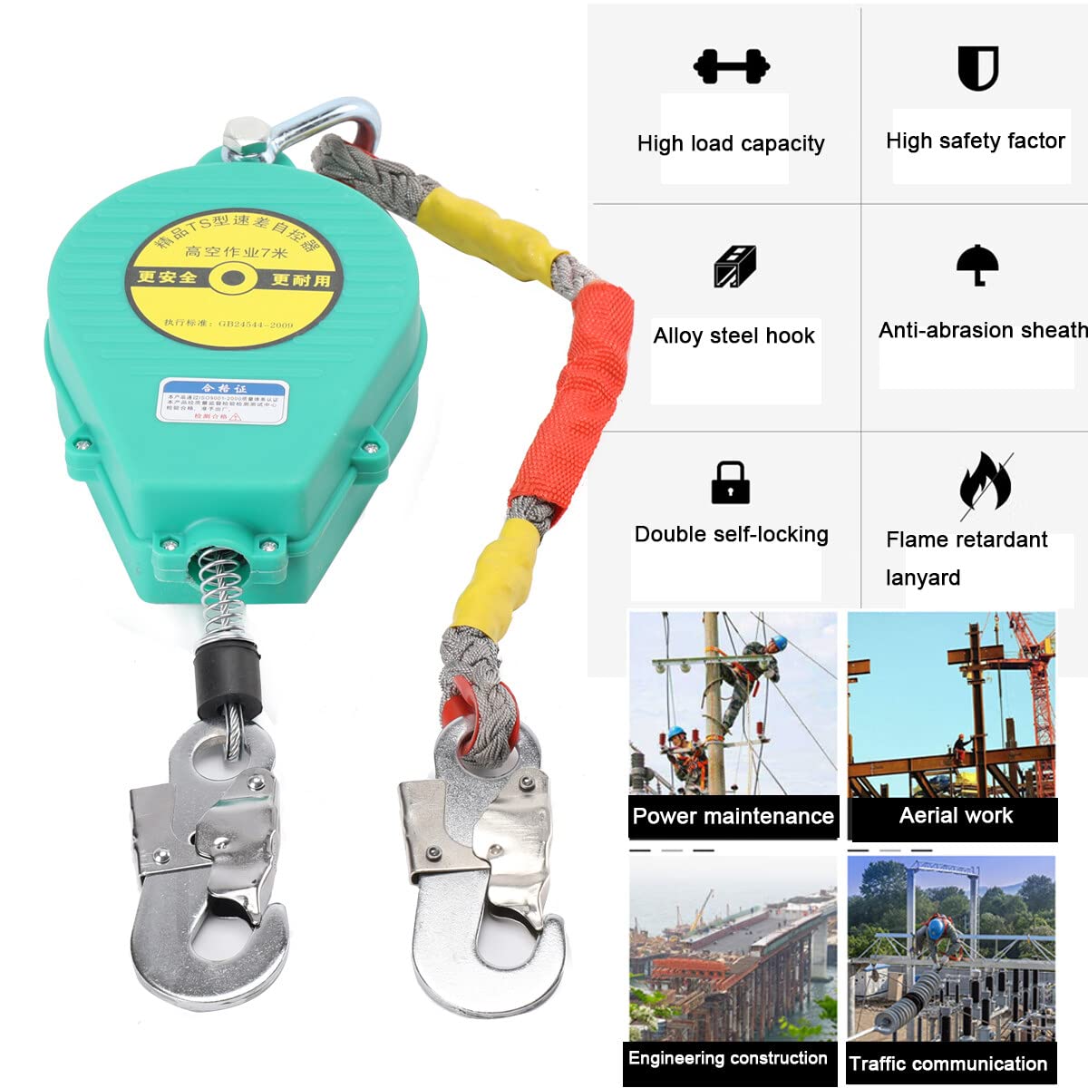 5 Part Rope Fall Safety Rope Fall Arrestator for Industrial Fall Arrester – Capetech